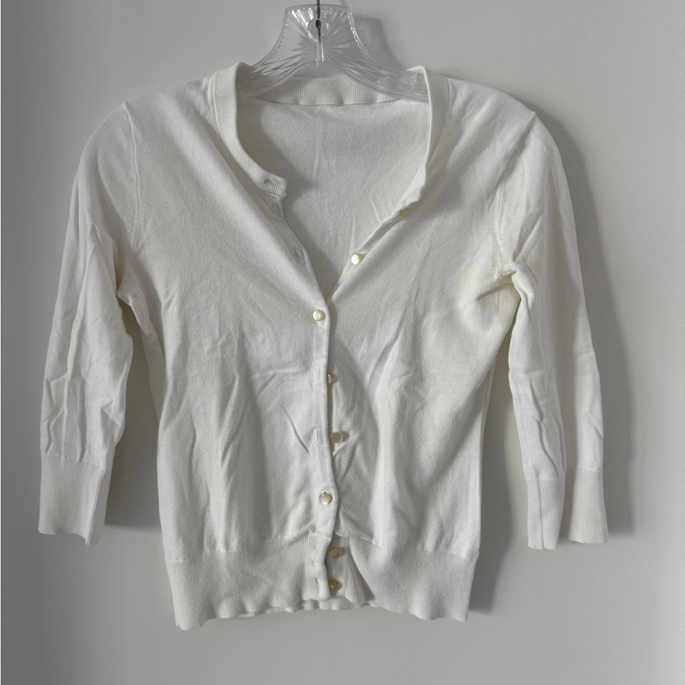J. Crew Women's White Cardigan Sweater